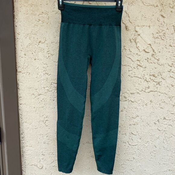 Pink Size small green seamless leggings full length workout turquoise - Picture 1 of 6